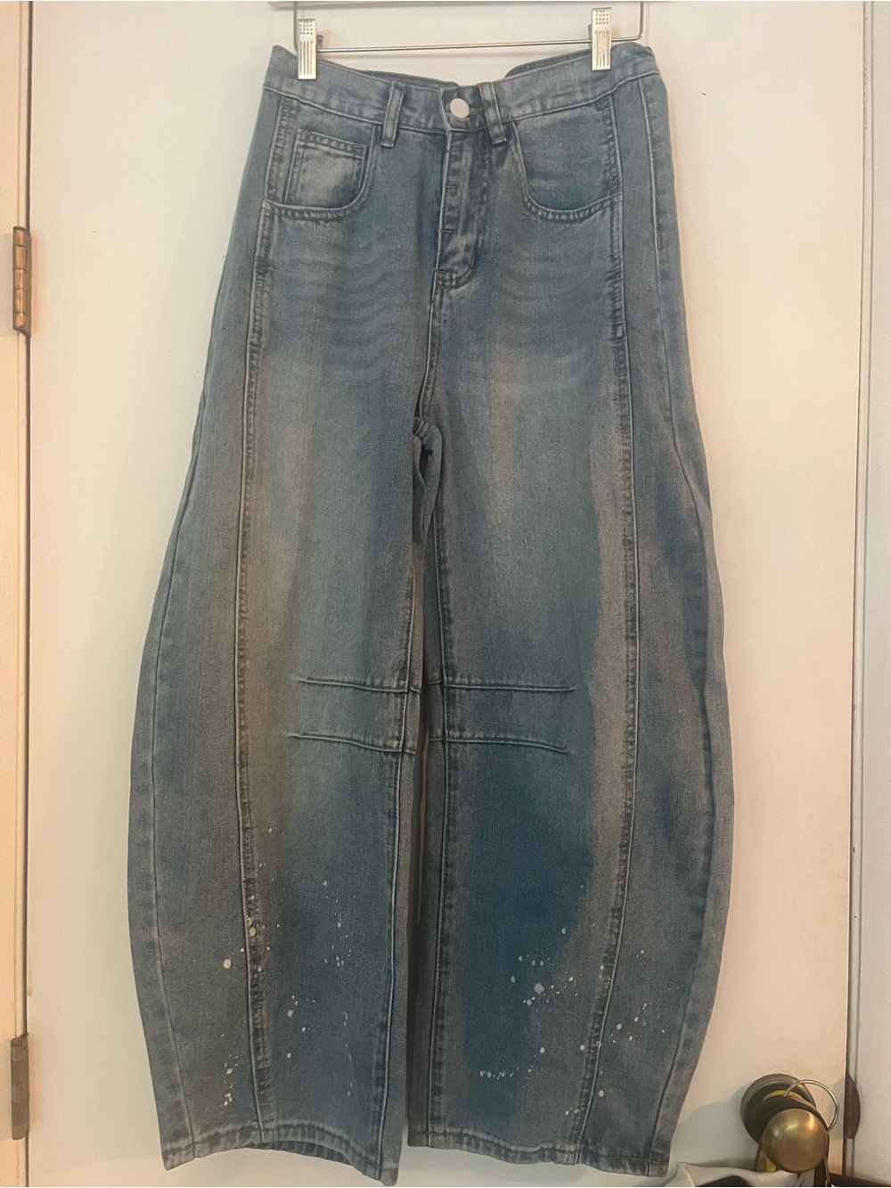 Sweetkama Mid-rise Barrel Jeans—Misty Blue